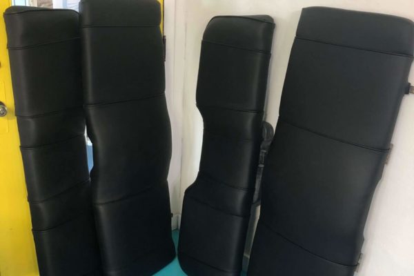 Upholstered cushions for a vehicle